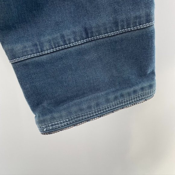 Reba Womens Blue Embellished Embroidered Studded Denim Jean Jacket  Size XL - Picture 6 of 12